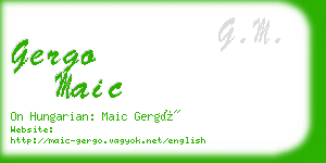 gergo maic business card